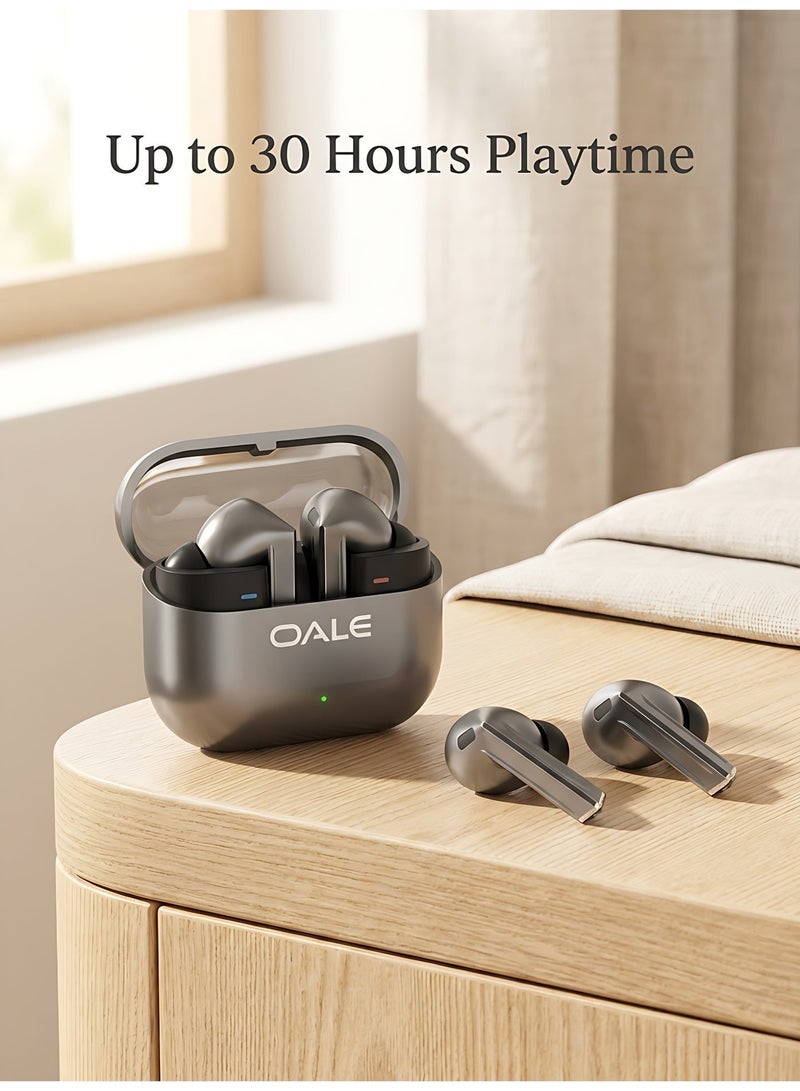 OALE iBuds3 Pro True Wireless Earbuds, Bluetooth 5.4, ENC Noise Cancellation, Clear Calls, Siri Support, Touch Control, Up to 30H Playback - Image 5